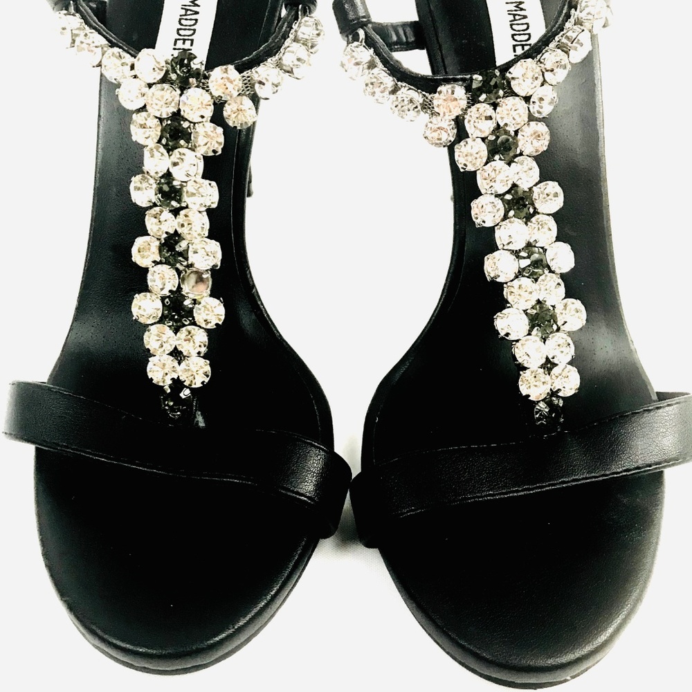 Steve Madden Black Jeweled Heels - Picture 3 of 4